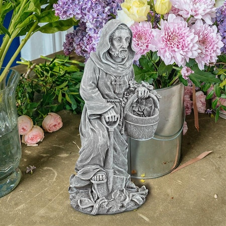 Design Toscano St. Fiacre, the Gardener's Patron Saint Statue: Small QM13003